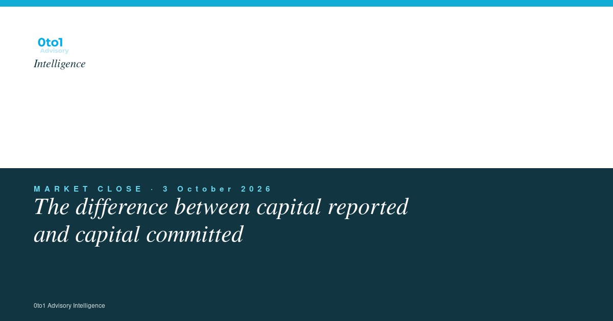 0to1 Transactions Market Close on the difference between reported and committed capital